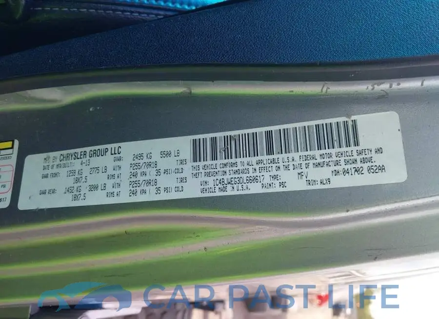 1C4BJWEG3DL660617# 9