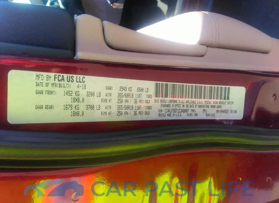 1C4RJFBG7JC348007# 9