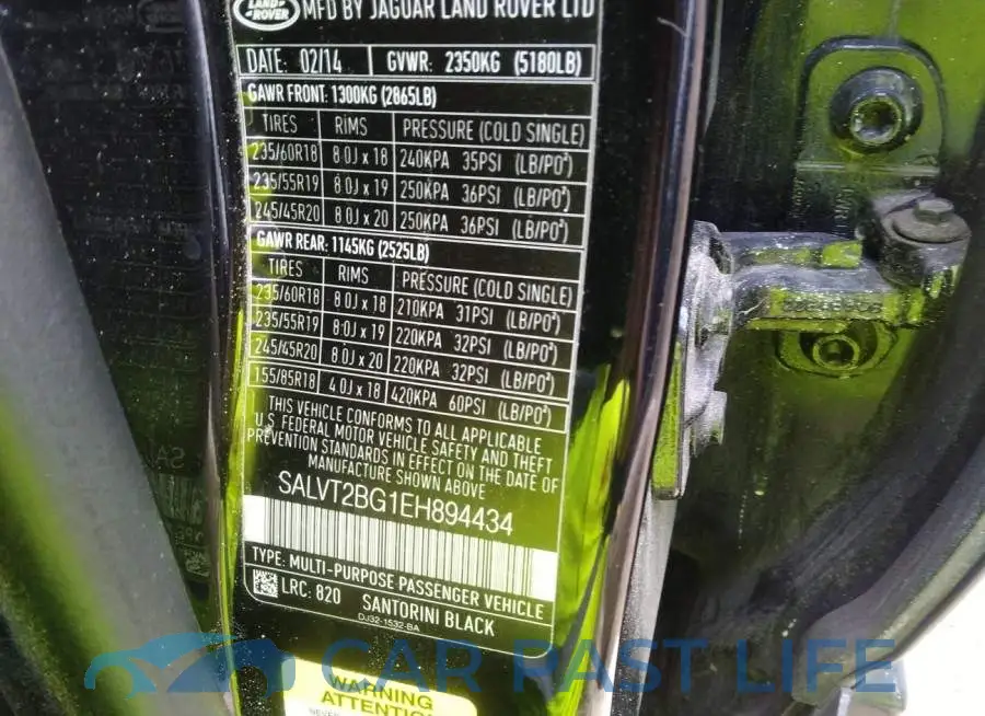 SALVT2BG1EH894434# 9