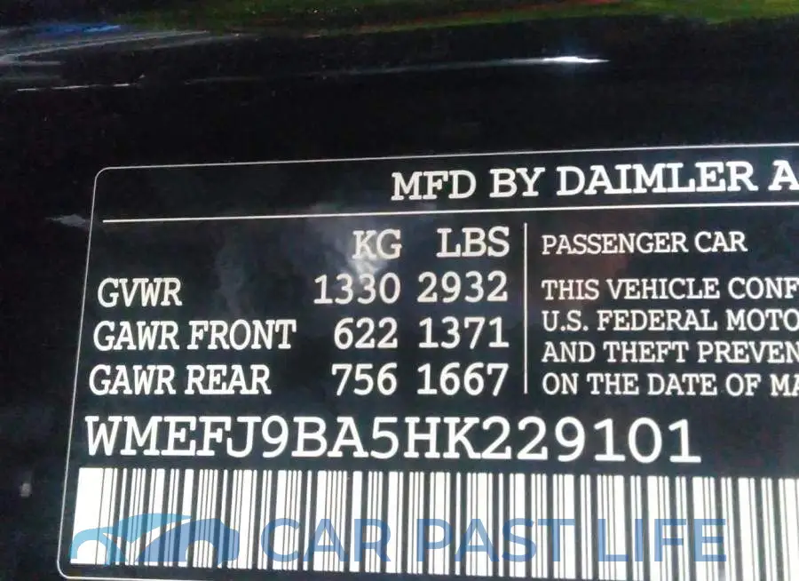 WMEFJ9BA5HK229101# 9