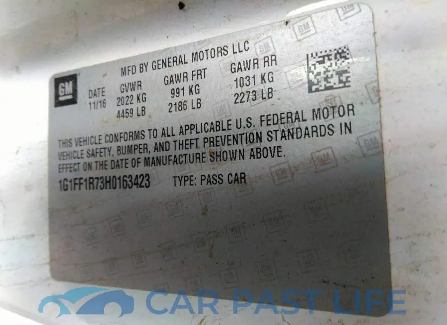 1G1FF1R73H0163423# 9
