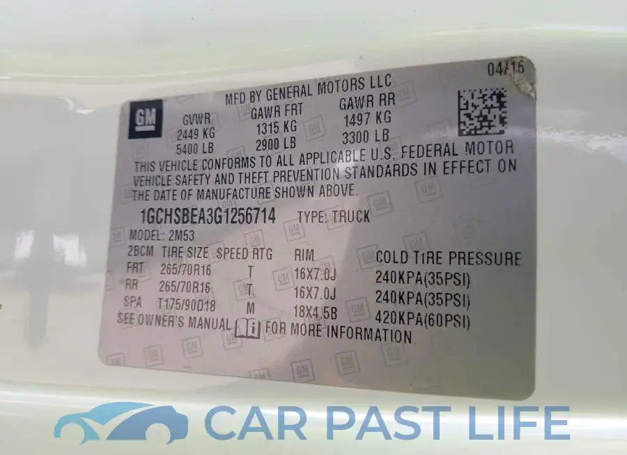 1GCHSBEA3G1256714# 9