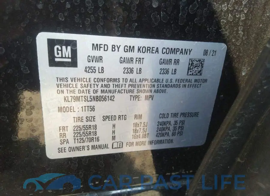 KL79MTSL5NB056142# 9