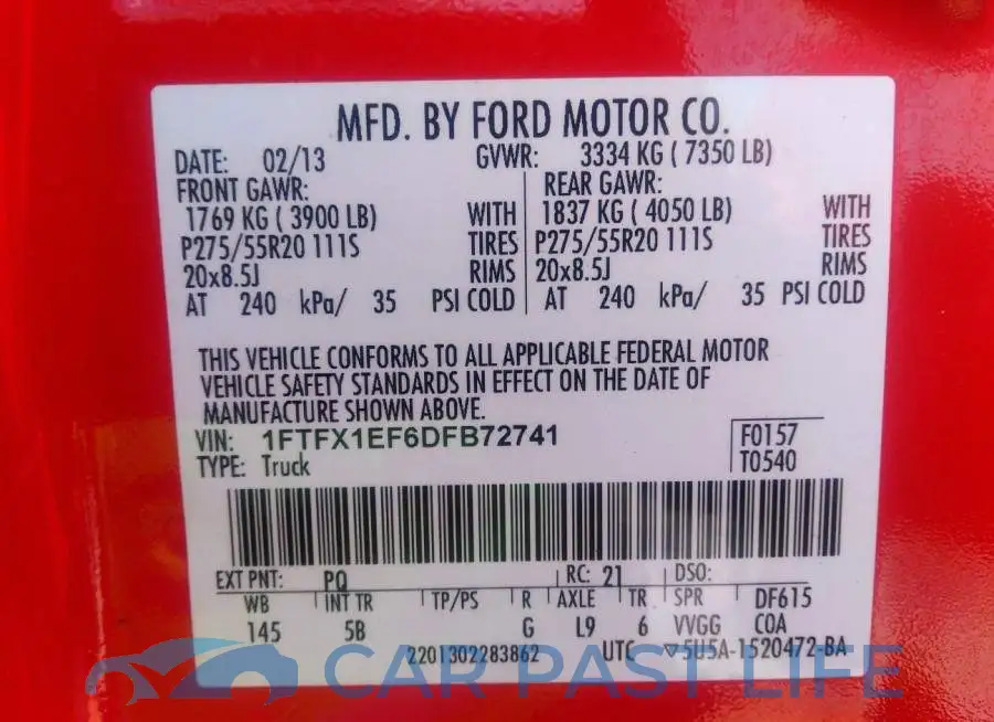 1FTFX1EF6DFB72741# 9