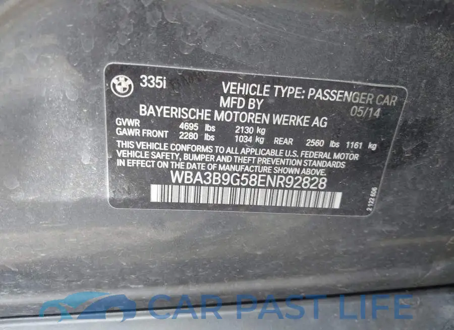 WBA3B9G58ENR92828# 9