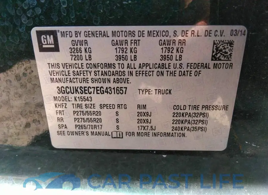 3GCUKSEC7EG431657# 9