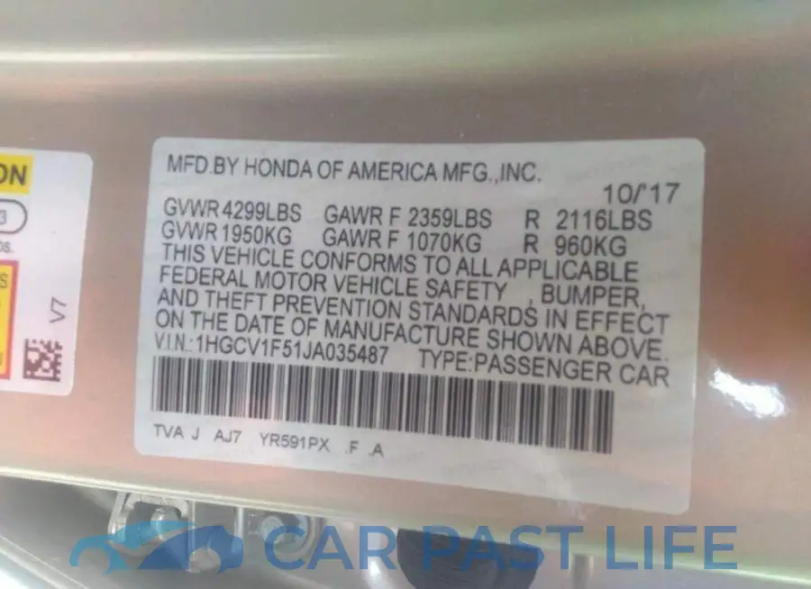 1HGCV1F51JA035487# 9