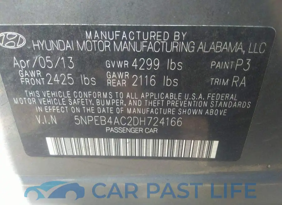 5NPEB4AC2DH724166# 9