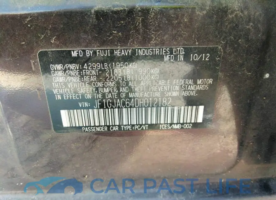 JF1GJAC64DH012182# 9