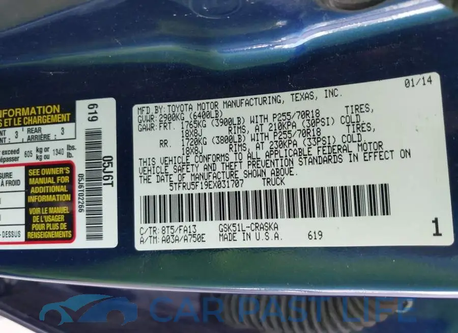 5TFRU5F19EX031707# 9