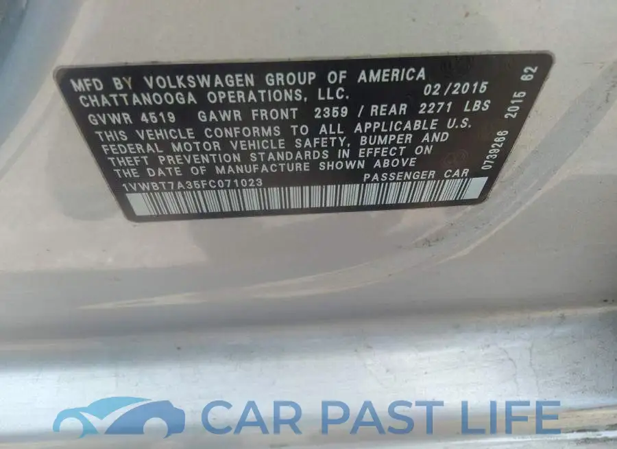 1VWBT7A35FC071023# 9