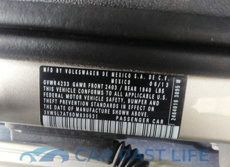 3VW5L7AT6DM830531# 9