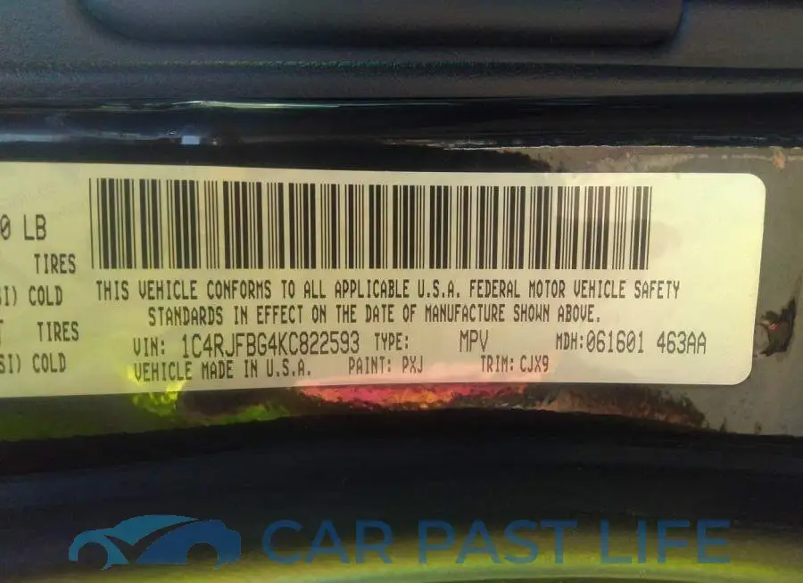 1C4RJFBG4KC822593# 9