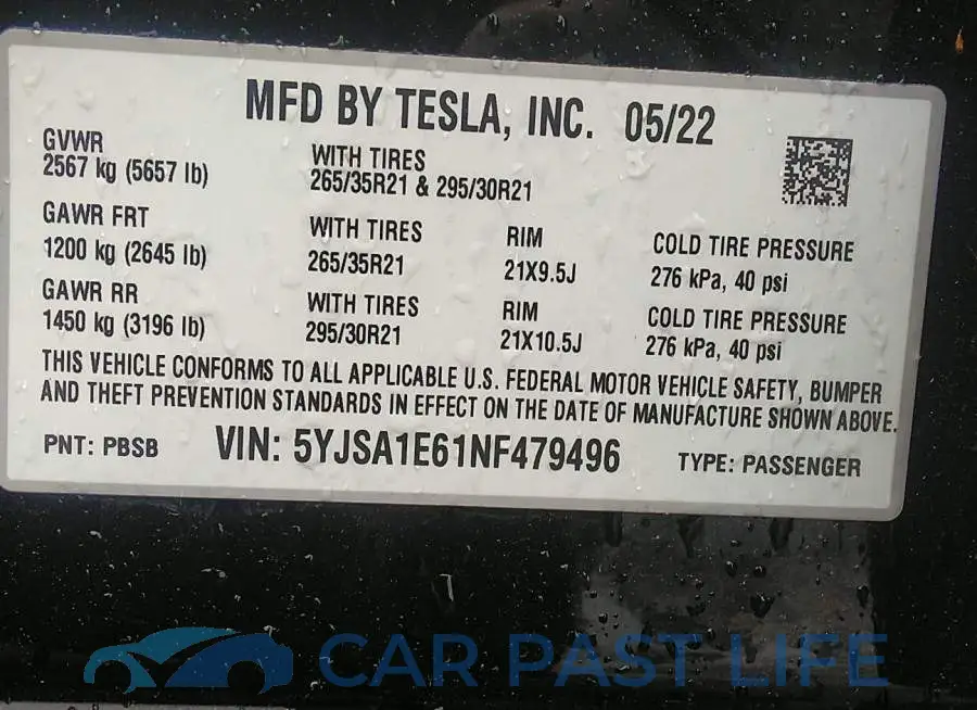 5YJSA1E61NF479496# 9