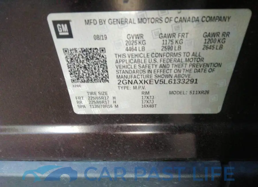 2GNAXKEV5L6133291# 9