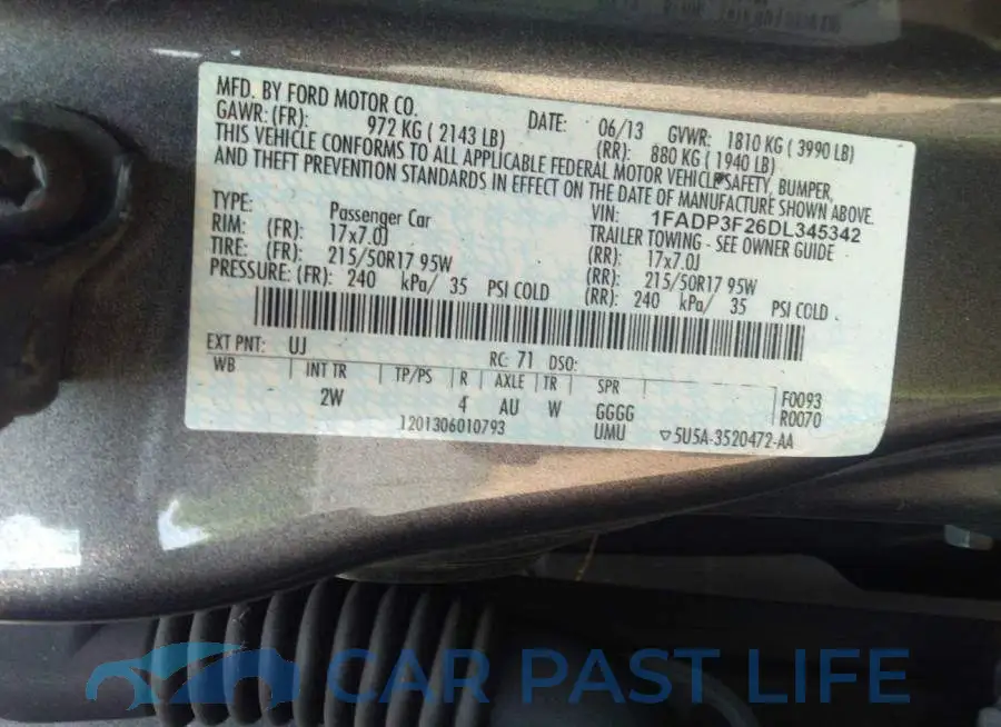 1FADP3F26DL345342# 9