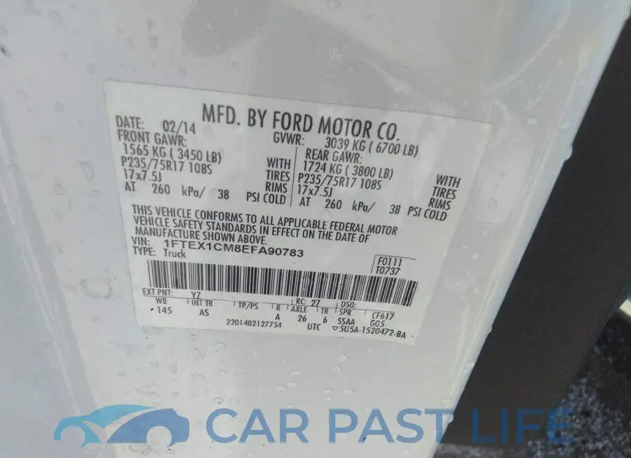 1FTEX1CM8EFA90783# 9