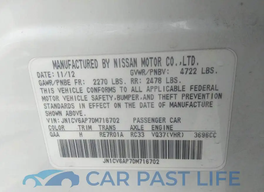 JN1CV6AP7DM716702# 9