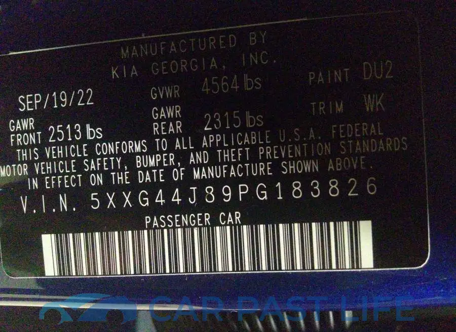 5XXG44J89PG183826# 9