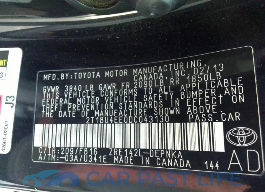 2T1BU4EE0DC043130# 9