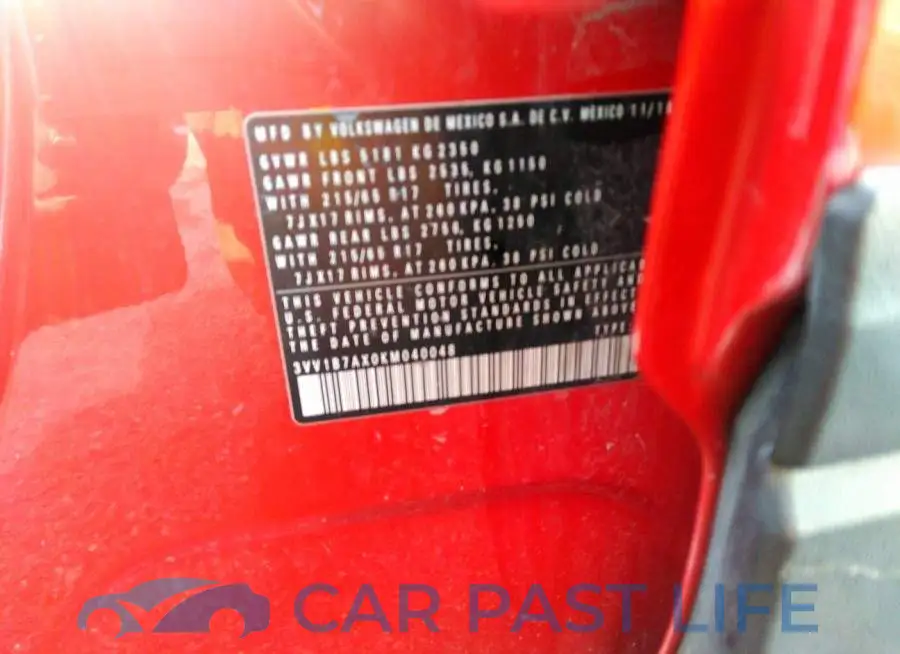 3VV1B7AX0KM040048# 9