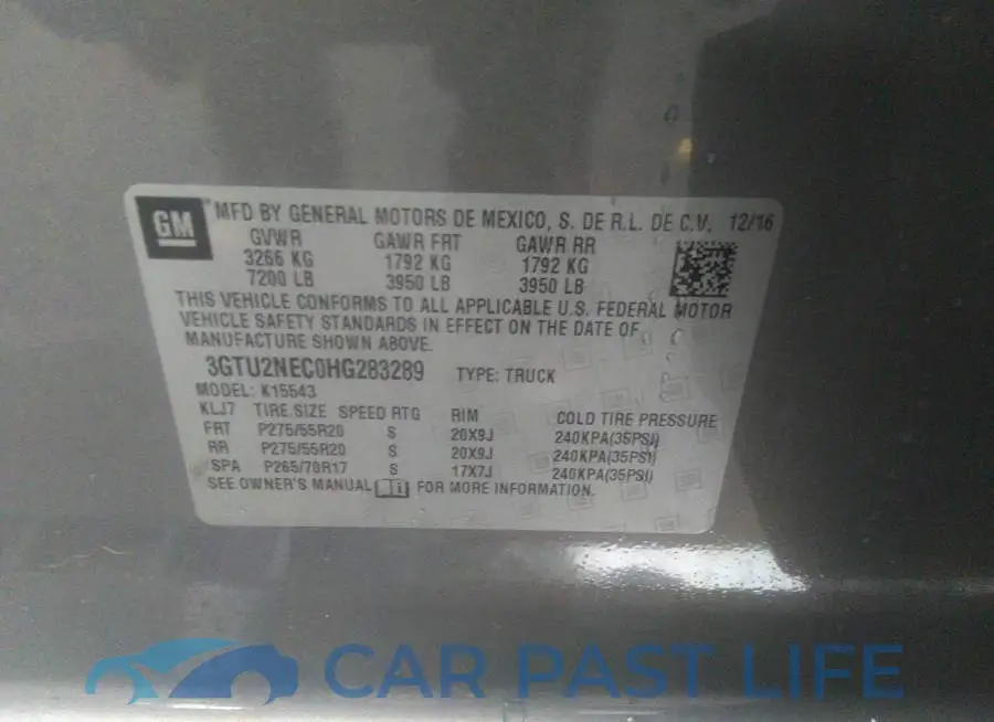 3GTU2NEC0HG283289# 9