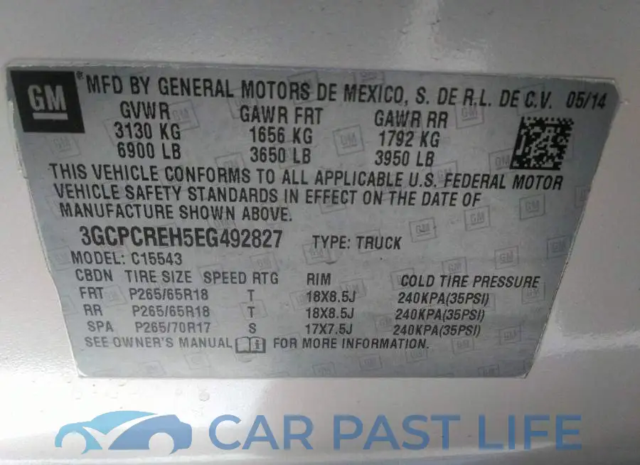 3GCPCREH5EG492827# 9