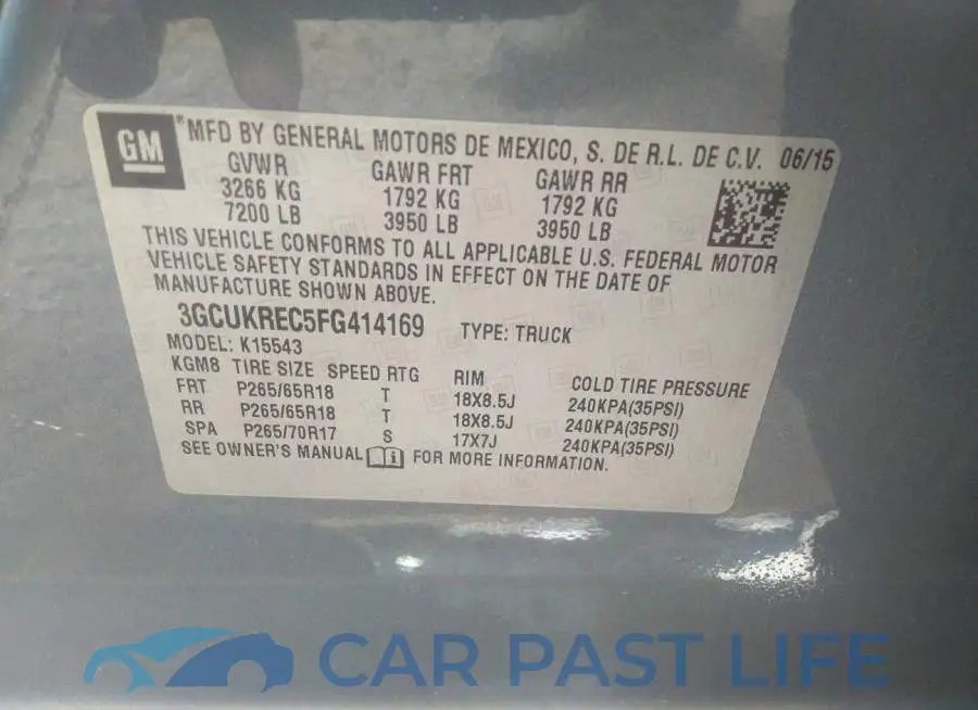 3GCUKREC5FG414169# 9