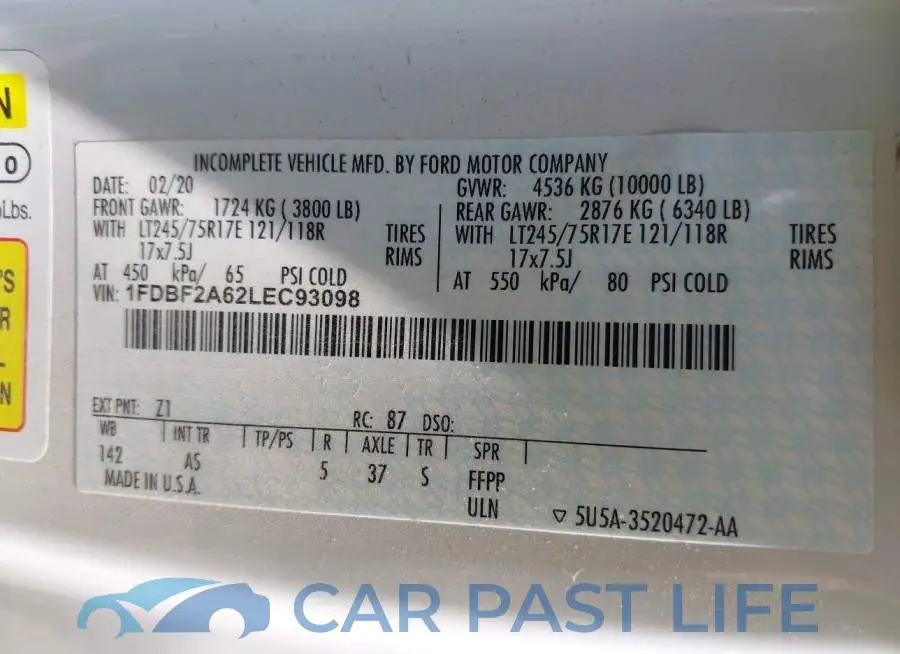 1FDBF2A62LEC93098# 9