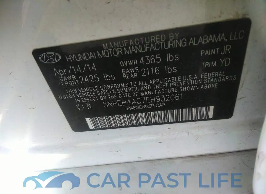 5NPEB4AC7EH932061# 9