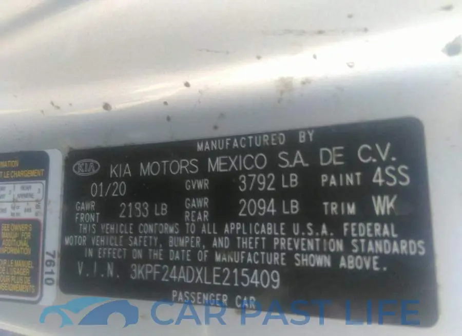 3KPF24ADXLE215409# 9