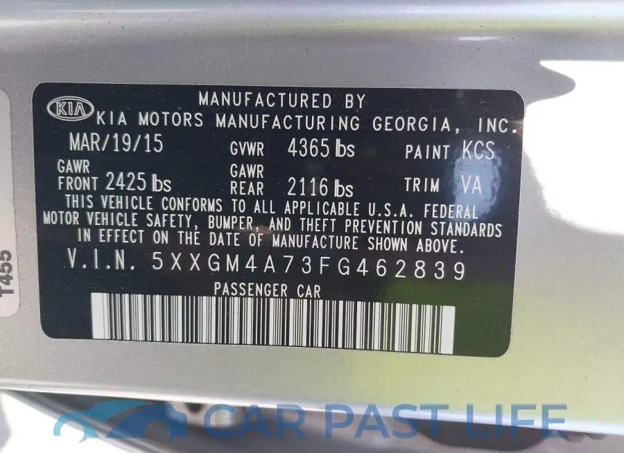 5XXGM4A73FG462839# 9