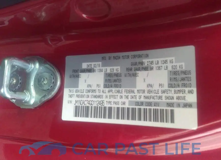 JM1NDAC74G0112495# 9