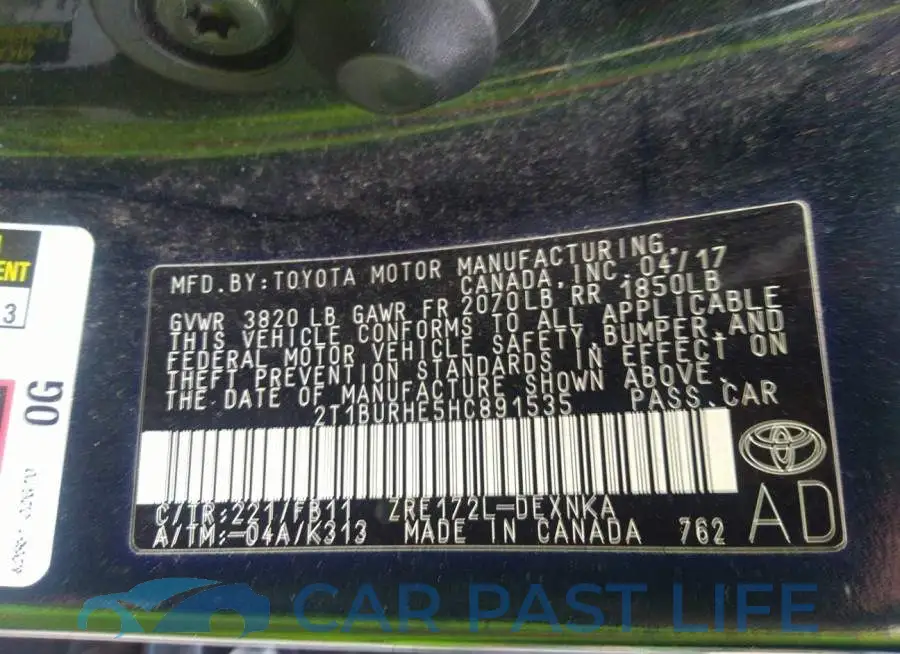 2T1BURHE5HC891535# 9