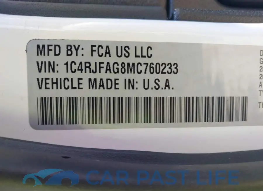 1C4RJFAG8MC760233# 9