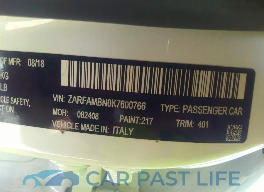 ZARFAMBN0K7600766# 9