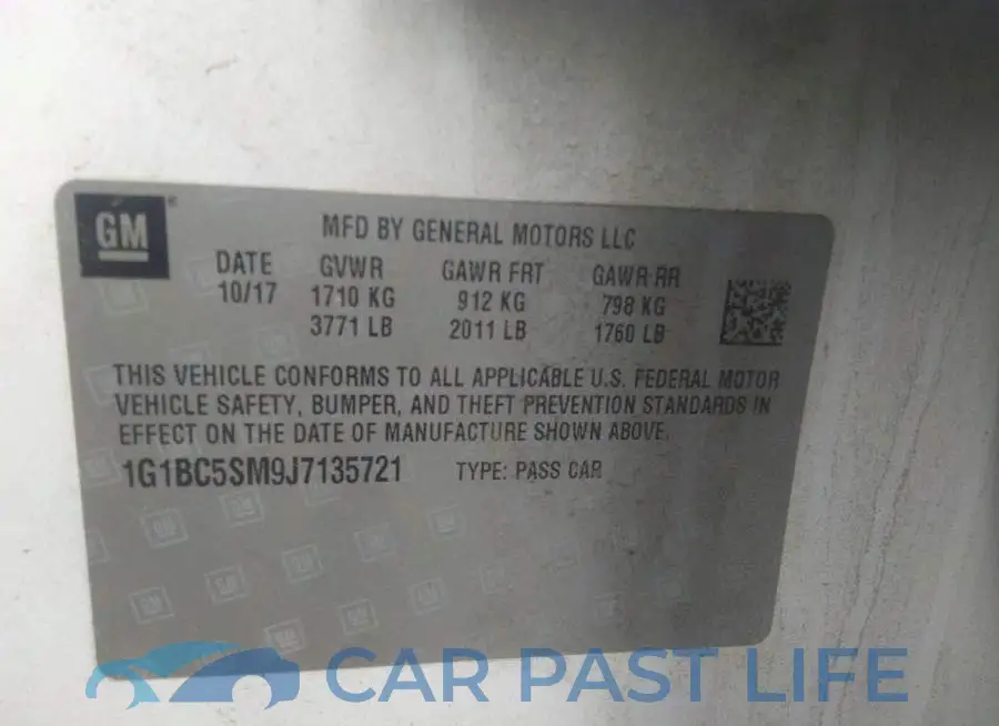 1G1BC5SM9J7135721# 9