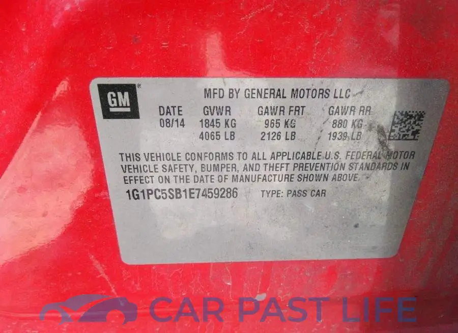 1G1PC5SB1E7459286# 9