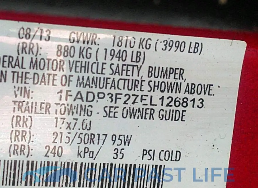 1FADP3F27EL126813# 9