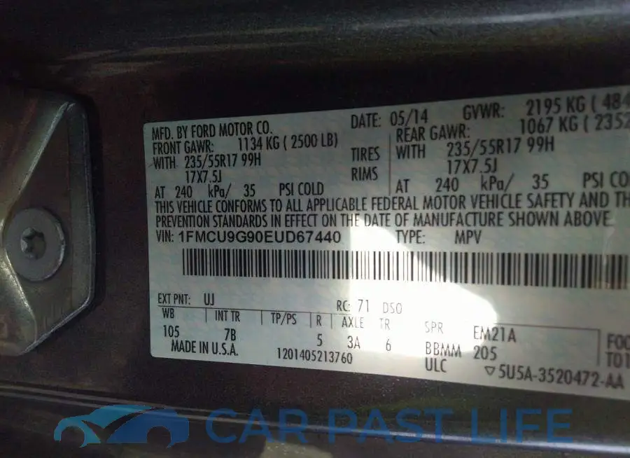 1FMCU9G90EUD67440# 9