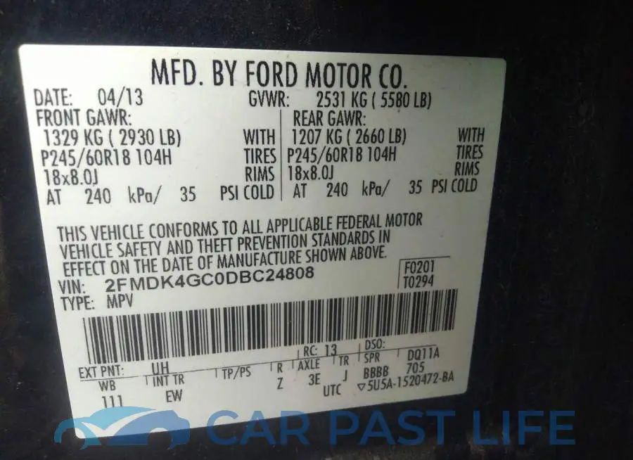2FMDK4GC0DBC24808# 9