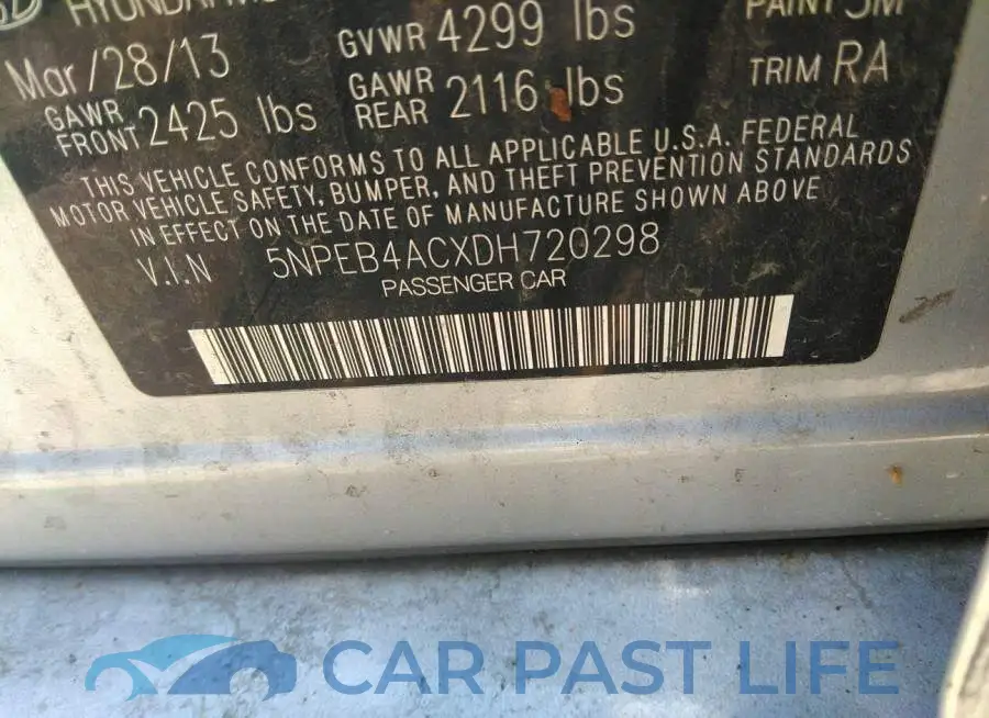 5NPEB4ACXDH720298# 9