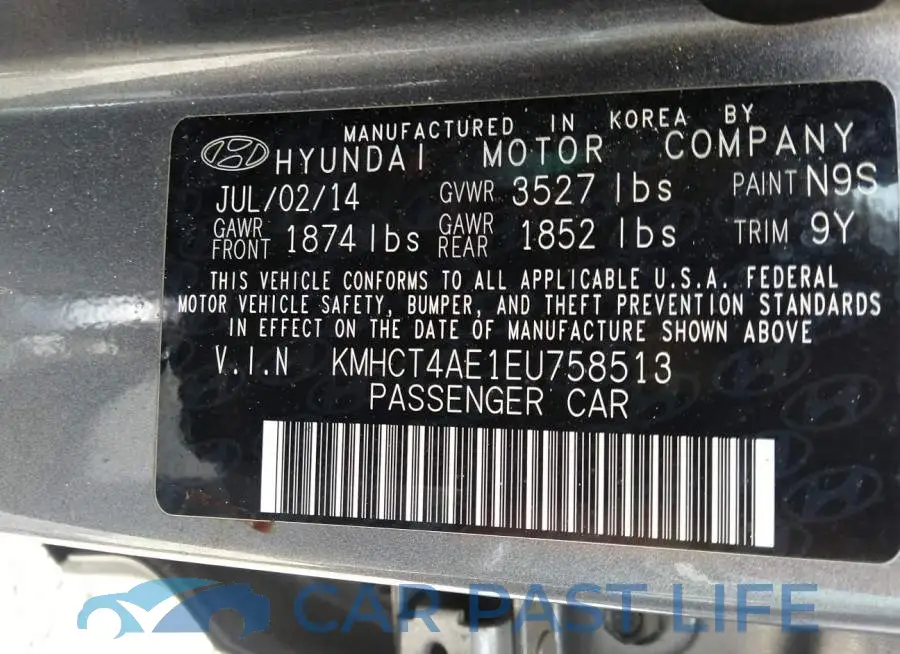 KMHCT4AE1EU758513# 9