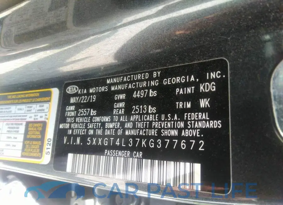 5XXGT4L37KG377672# 9