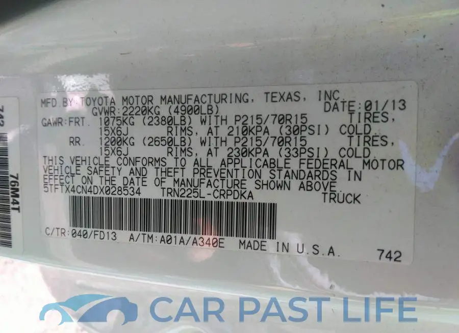 5TFTX4CN4DX028534# 9