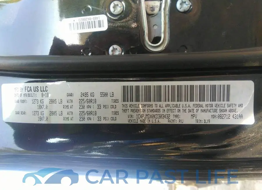 1C4PJMDX0KD303432# 9
