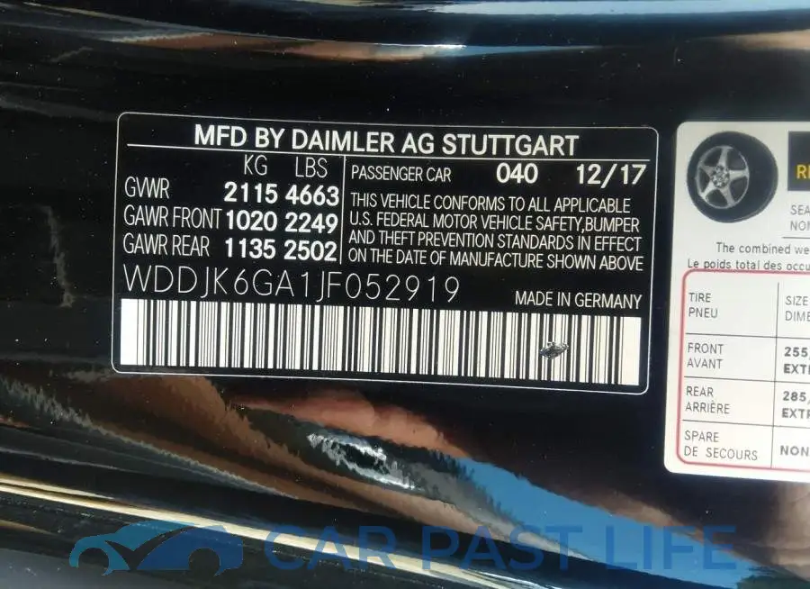 WDDJK6GA1JF052919# 9