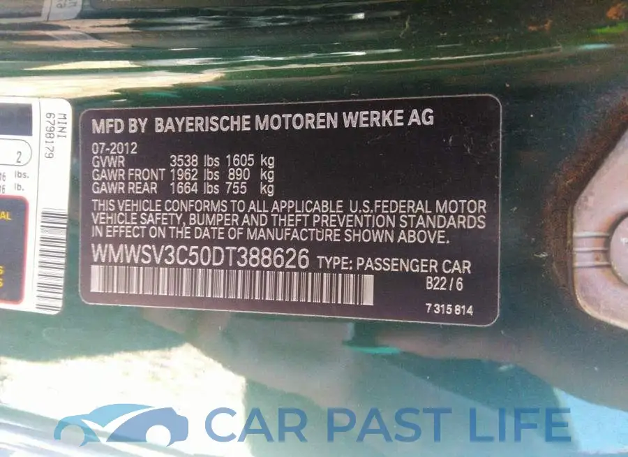 WMWSV3C50DT388626# 9