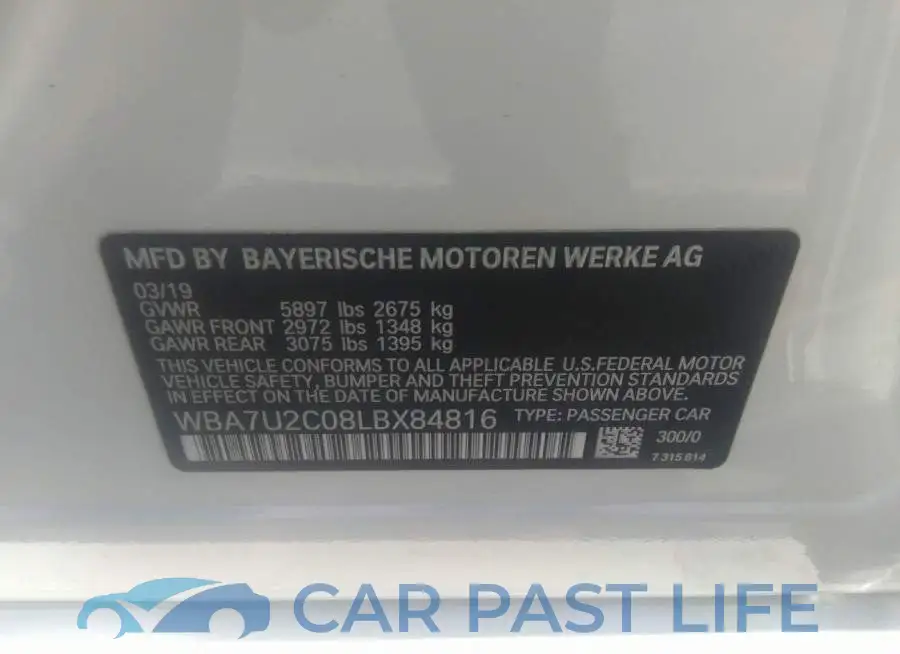 WBA7U2C08LBX84816# 9