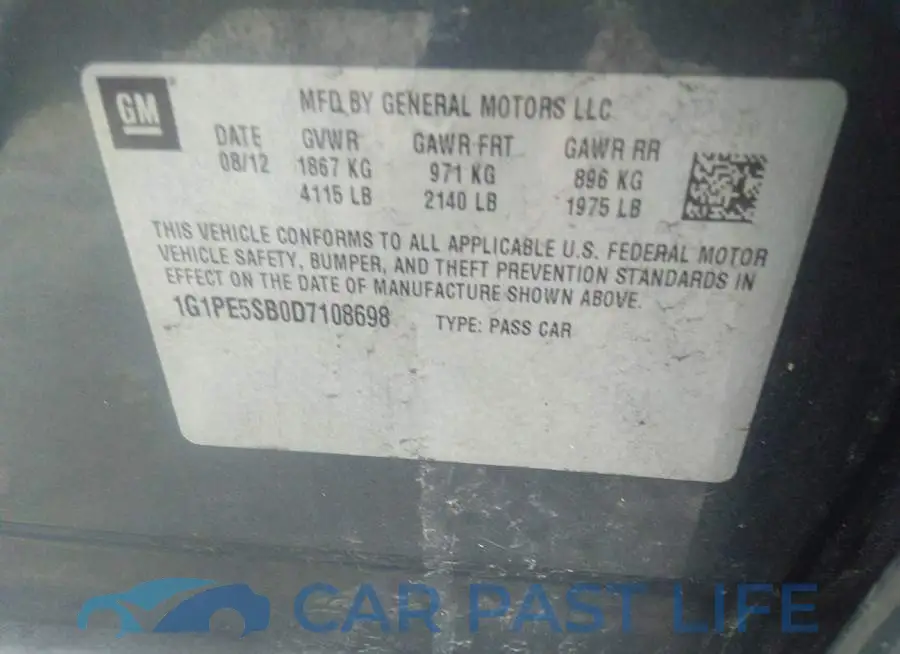1G1PE5SB0D7108698# 9
